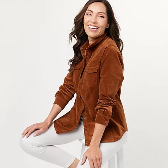 Joan Rivers Corduroy Shirt Jacket 